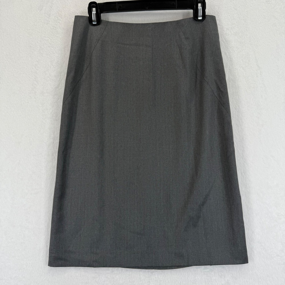 Theory Womens Gray Green Pinstripe‎ Wool Blend Pencil Skirt Career Size 4